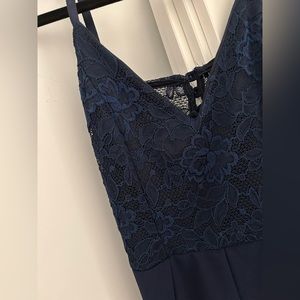 Navy blue long formal dress